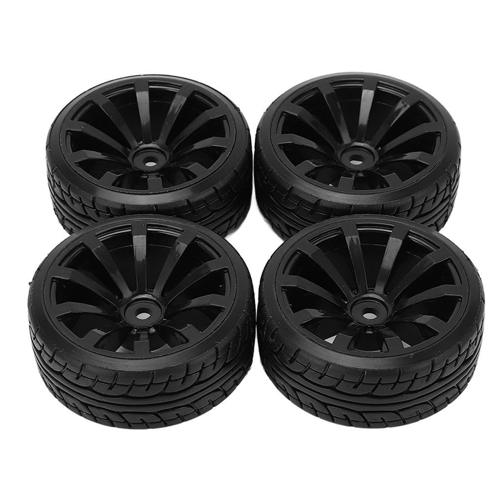 4PCS 1 10 Drift Car Tires Hard Tyre for Tamiya TT02 On Road Drifting Car RC Rubber Tires and Wheels Set Black