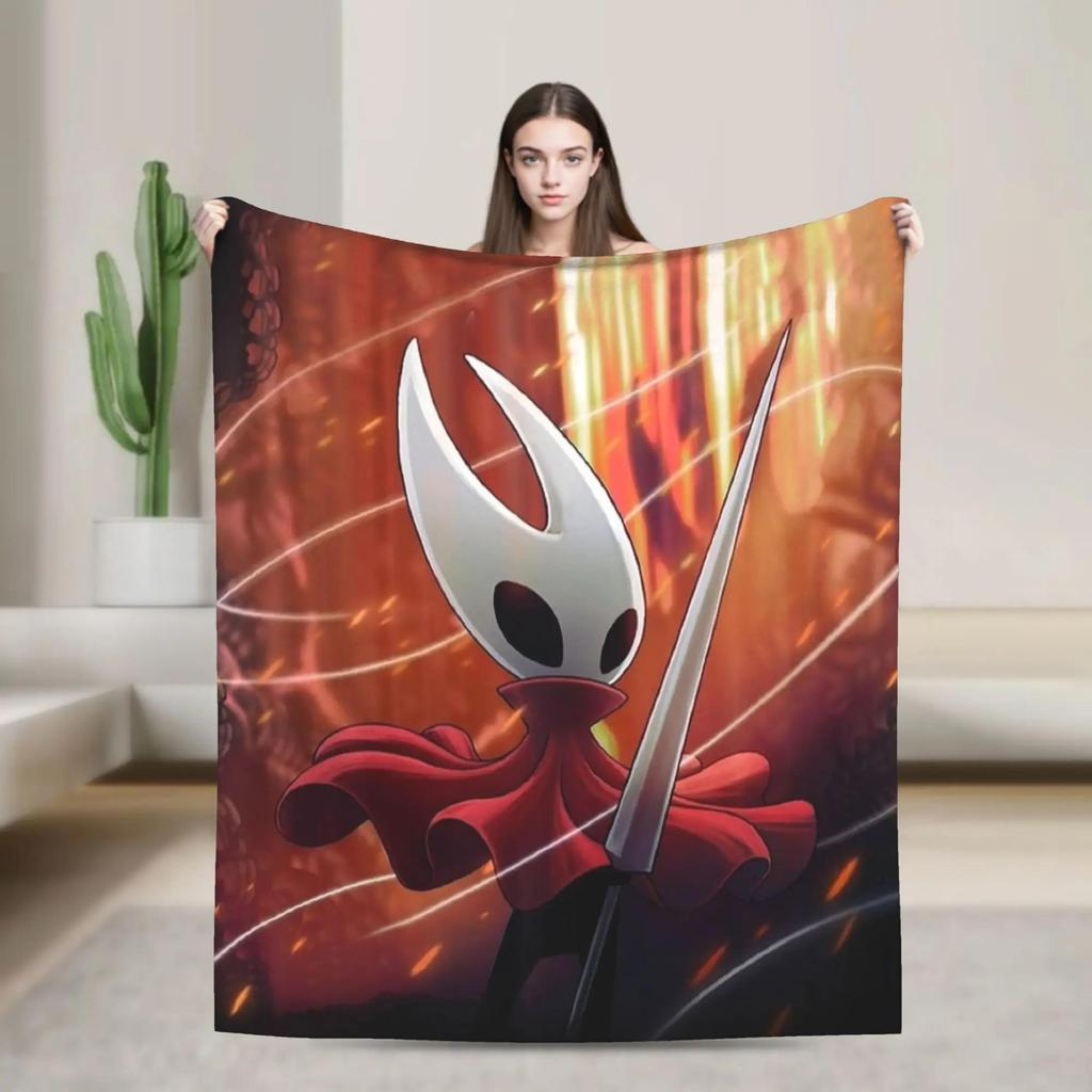 Hollow Knight The Knight Anime Plush Blanket for Kids Soft Warm Flannel Throw for Sofa Couch Bed