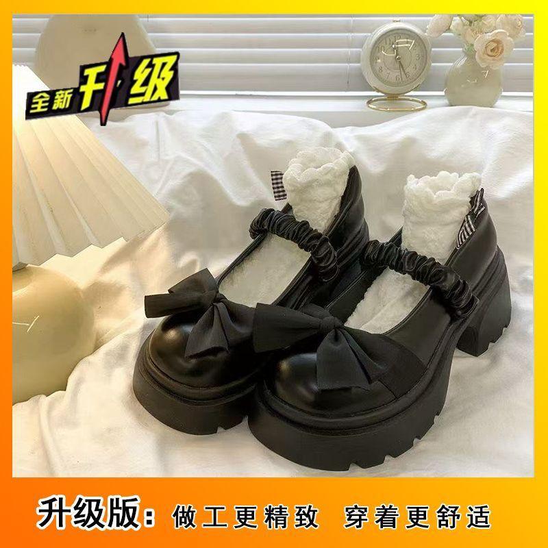 Girls French platform sweet British small single shoes versatile bow Mary Jane jk2025 summer and autumn new