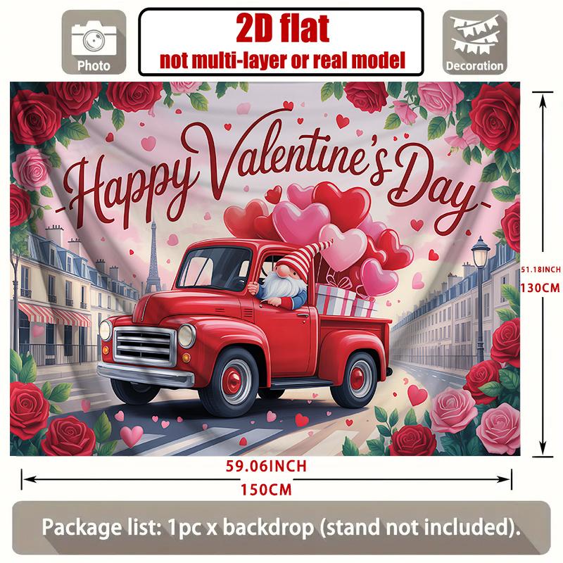 2D Flat 2D Flat Banner 1pc Valentines Day Print Backdrop Decor Backdrop Polyester Party Banner Decor Decor Room Decor Wall Decor Party