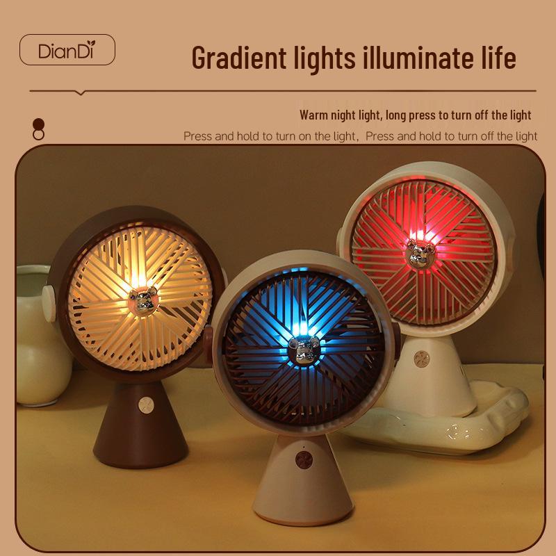 Cartoon Handheld Mini USB Rechargeable Fan - Student Desktop/Office Desk Fan