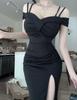 Rochie de seară elegantă cu umerii goi: Rochie Bodycon Sexy Decolteu Adânc și Crăpătură Înaltă pentru Femei Mature