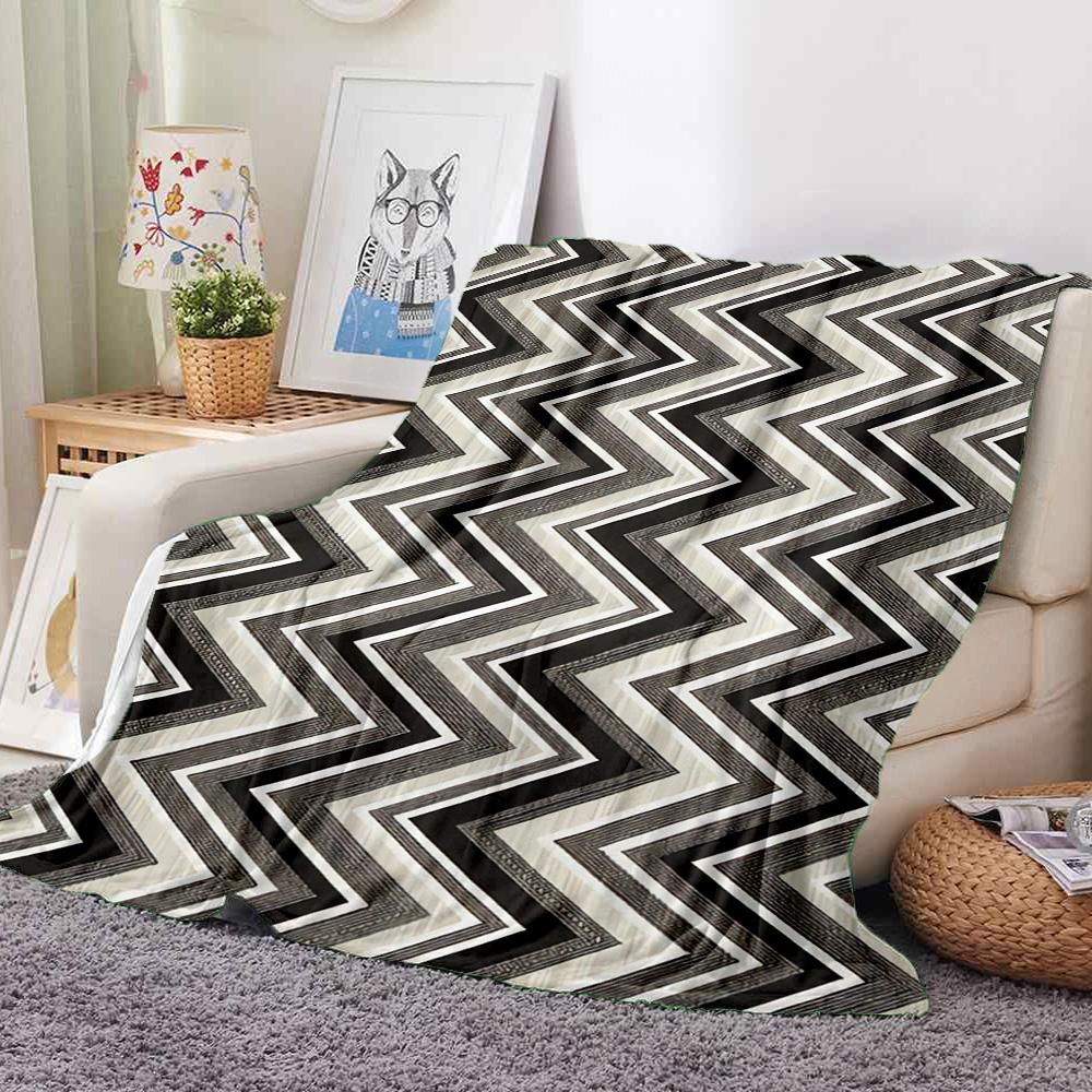 Chevron Flannel Blanket Throw Blanket Soft Warm Sofa Bed Camping Car Home Decor Unique Christmas Gift C9301412