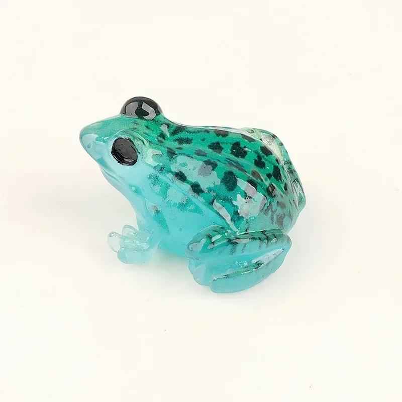 Mini Cartoon Frogs Figurines Miniatures Cute Kawaii Frog Artificial Resin Micro-landscape for Garden Flowerpot Decor Ornaments
