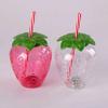 Pineapple Plastic Cup with Lid & Straw 500ml Strawberry Iced Coffee Wine Tea Mug Fruit Shaped Tumbler for Party Wedding Birthday