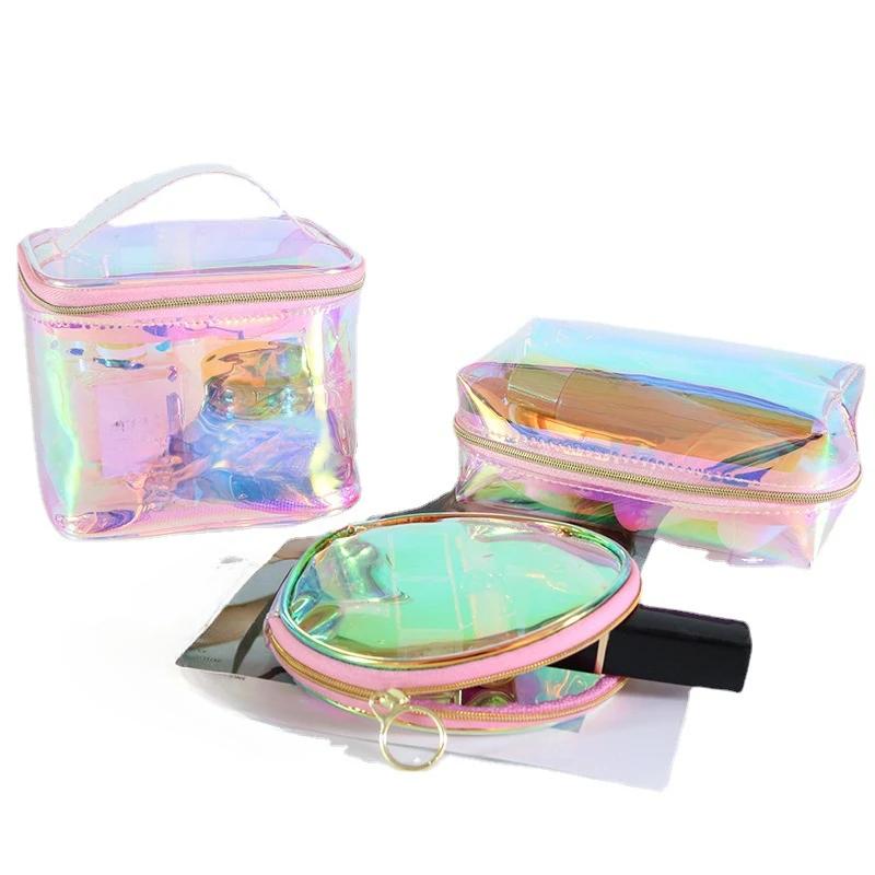 PVC Women Travel Transparent Storage Bag Toiletries Organize Waterproof Cosmetic Bag Portable Makeup Bag Female Wash Bag Handbag