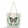 Multifunctional Flowers and butterflies Printed Thick Rope Shoulder Beach Bag Casual large capacity handbag 7615 KTB
