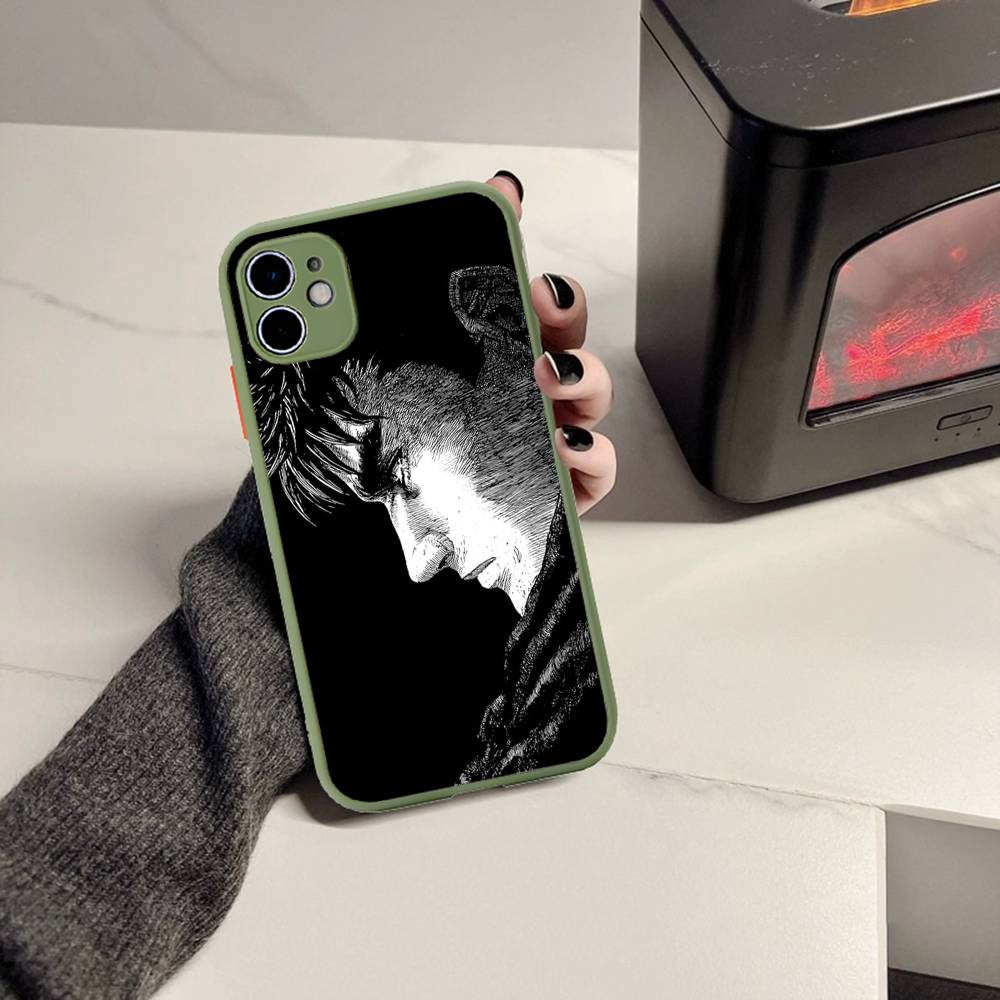 

Berserk Guts Hot Anime Matte Translucent Phone Case For iphone 16 ProMax 15 14 13 12 11 X XS PRO Plus iphone 14 plus