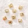Gold Color Rose Flower Butterfly Heart Cherry Zircon Italian Charm Links Fit 9mm Stainless Steel Bracelet Women DIY Making Gifts