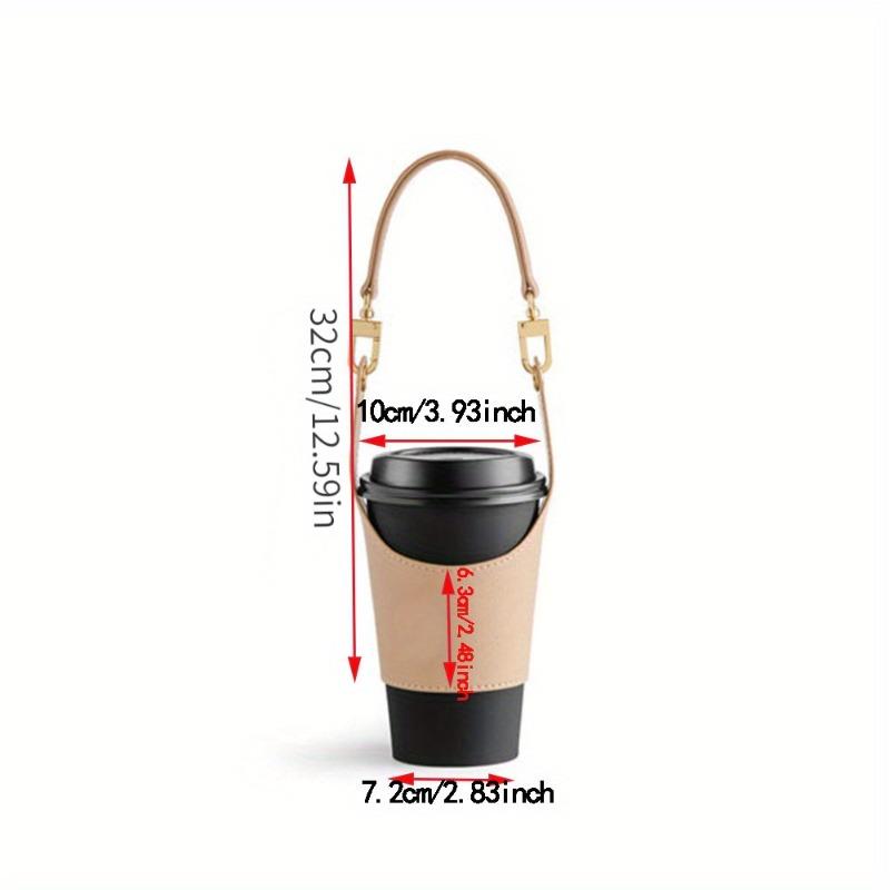 1pc PU Leather Portable Cup Cover, Insulated Cup Sleeve with Handle.