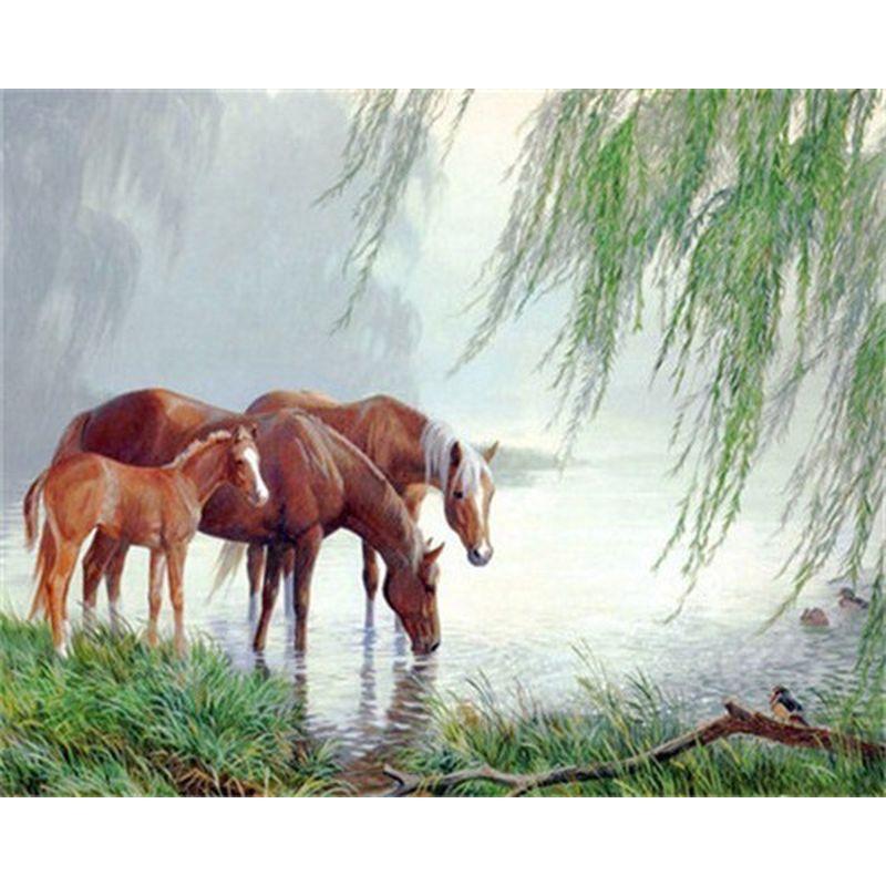 5D Diamond Painting Animals Cross Stitch Full Round Drill Painting Embroidery Craft Home Decor