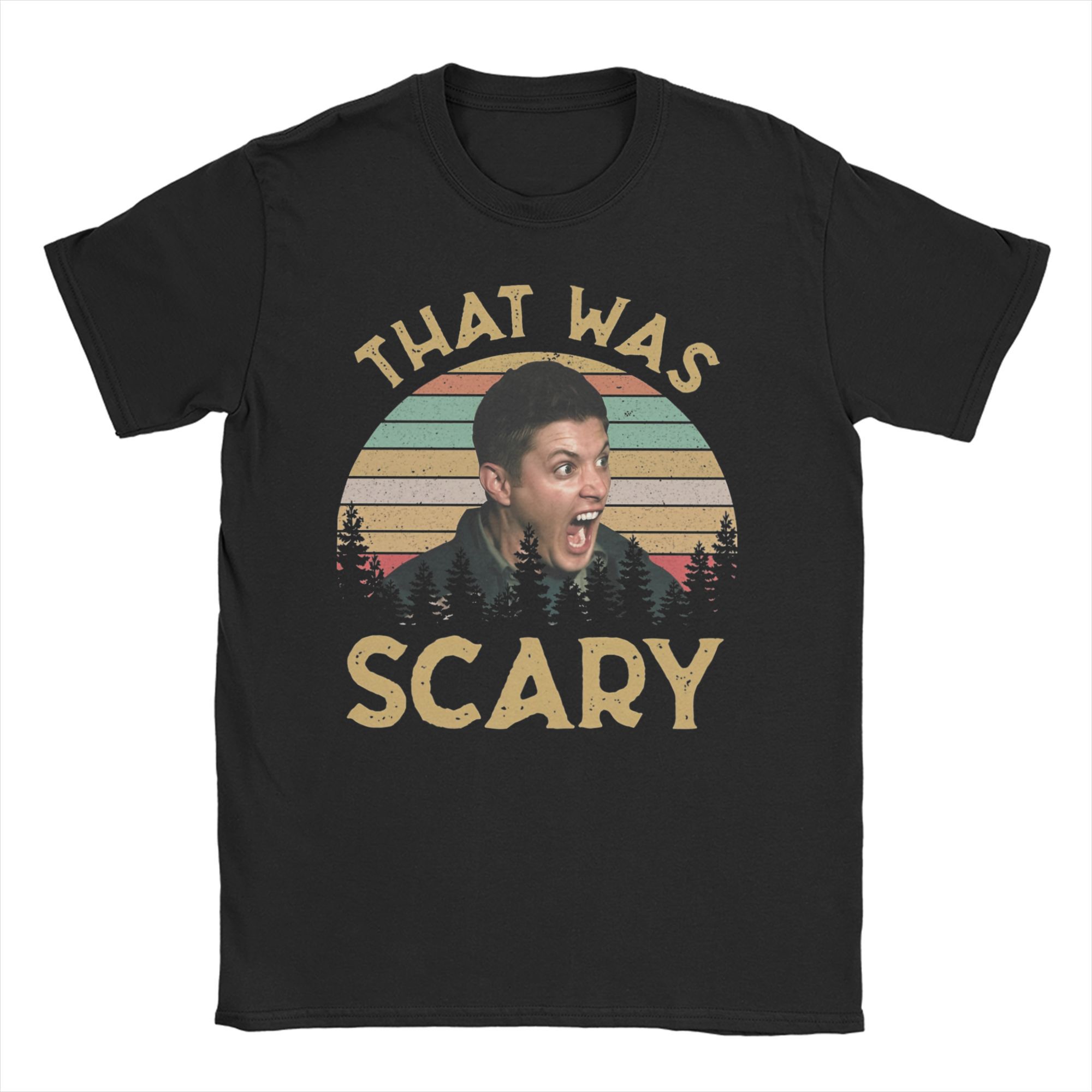 

Supernatural TV T-Shirt Summer Dean Winchester Hat Was Scary Funny Cotton T-Shirts Man Hip Hop Casual Tee Shirt Short Sleeves S разноцветный