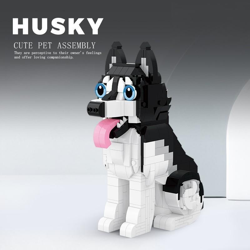 New Schnauzer Husky Puppy Building Blocks Sets 635/757 PCS Figures Toy Figurine Collection Bricks Home Decor Toy Kids Gifts