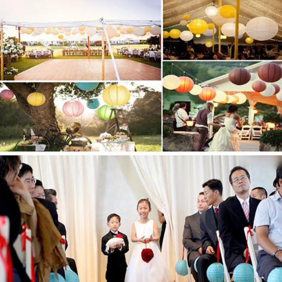 9Pcs New Year Paper Lantern Ornament Solid Color Round Lantern Holiday Party Scene Layout Decoration Props for Spring Festival Christmas Birthday