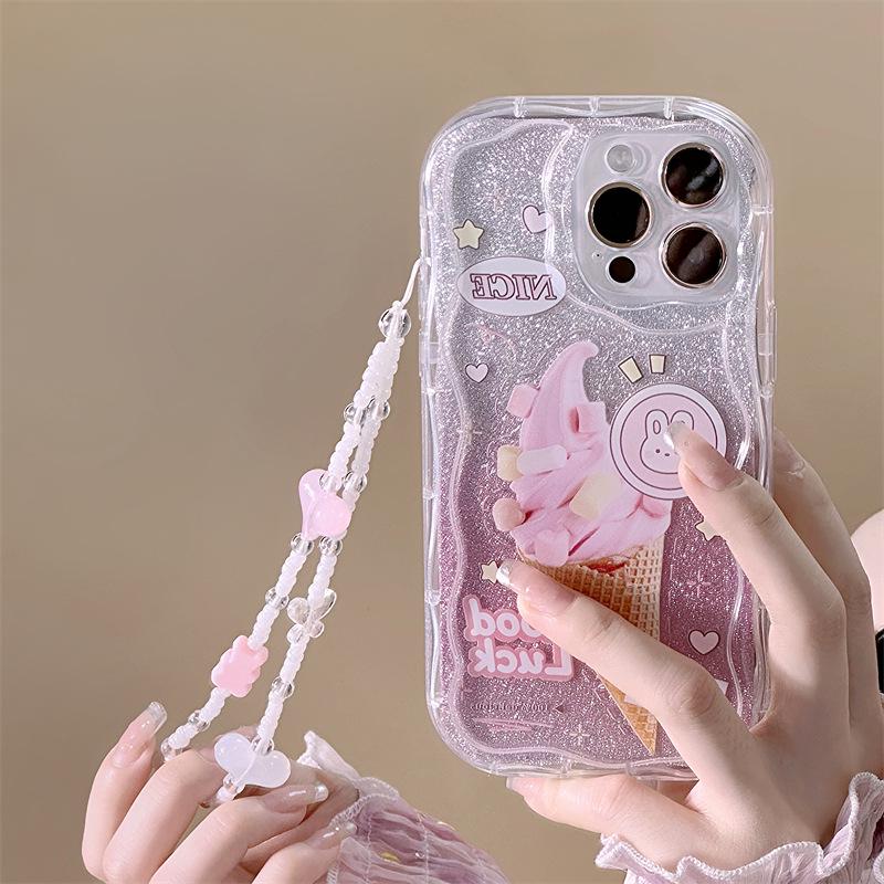 Krémový vzor pouzdro na mobil s náramkem pro iPhone 11 Pro Max/14/13 Pro od Zhitai
