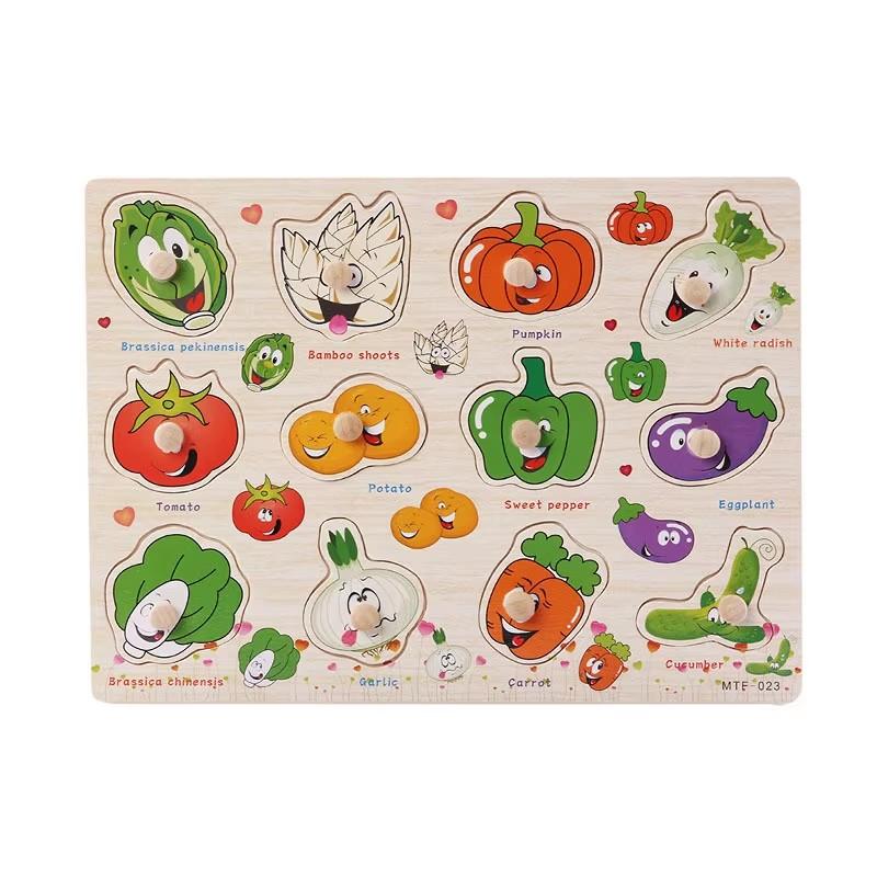 Montessori Wooden Toy Baby Puzzle Educational Toys For Children Game Puzzle Board Jigsaw Child Wooden Puzzles For Kids 2 3 4 Y