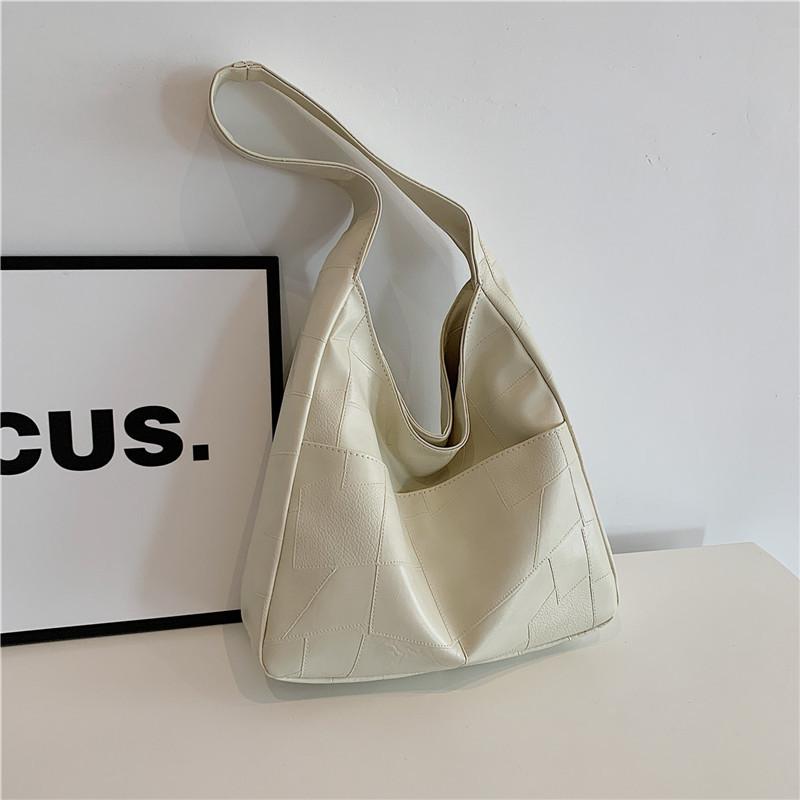 Stylish Large Capacity Korean Style Womens Shoulder Tote Bag In Black Brown Silver And Cream