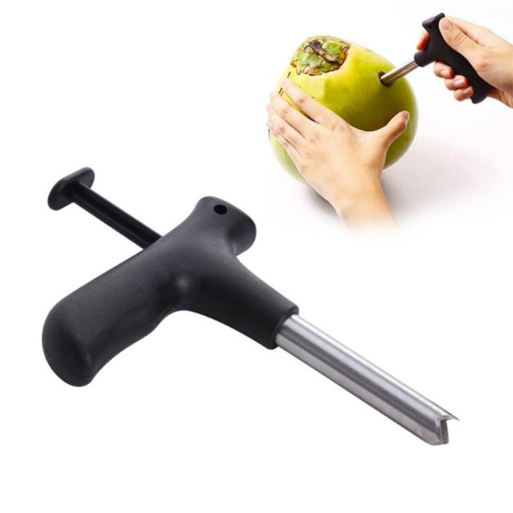 Stainless Steel Coconut Opener Plastic Handle Coconut Opening Tool Easy and Fast Cooking