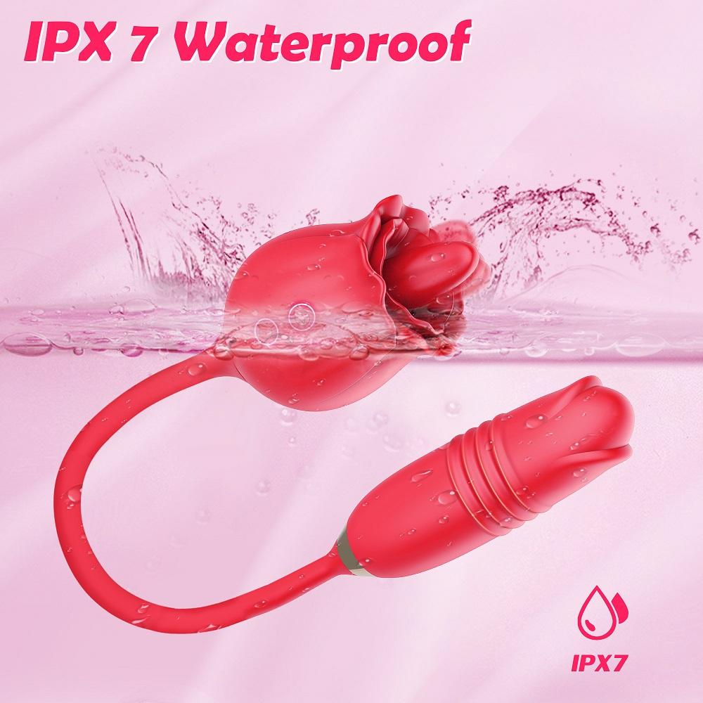 Powerful Rose Toy Dildo Thrusting Vibrator for Women Clitoris Sucker Stimulator Tongue Licking Adults Goods New Sex Toys Female