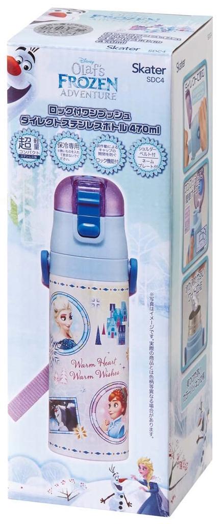 Skater Water Disney Frozen Direct Stainless Sports Bottle for Bottle, 470ml, 23, Drinking, Steel, Girls, SDC4-A