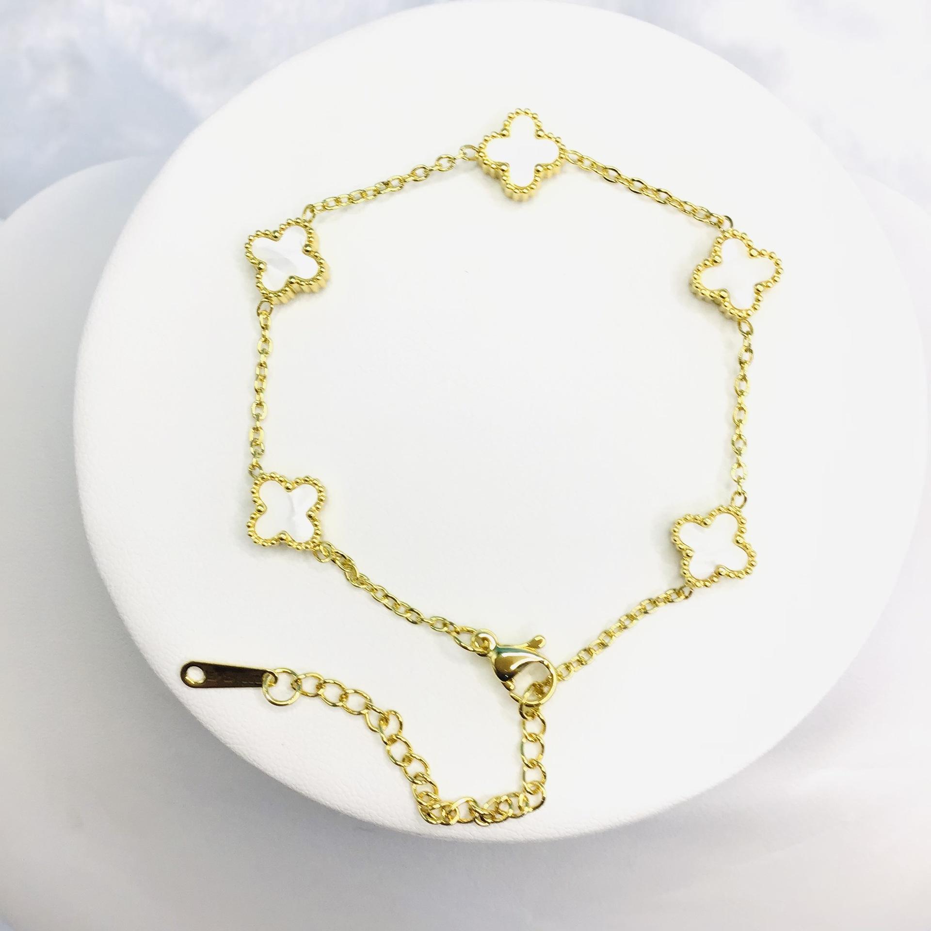 

9 мм Четырехлистный клеверный браслет с пятью цветами Премиум-ощущение легкости роскошные украшения для рук Подарочный набор Must Have 18K