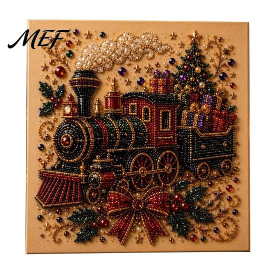Relaxing Hobby for Adults Xmas Faux Pearl Painting Kit, Christmas 3D Art DIY Creative Winter Activities Holiday Craft Project Adults,