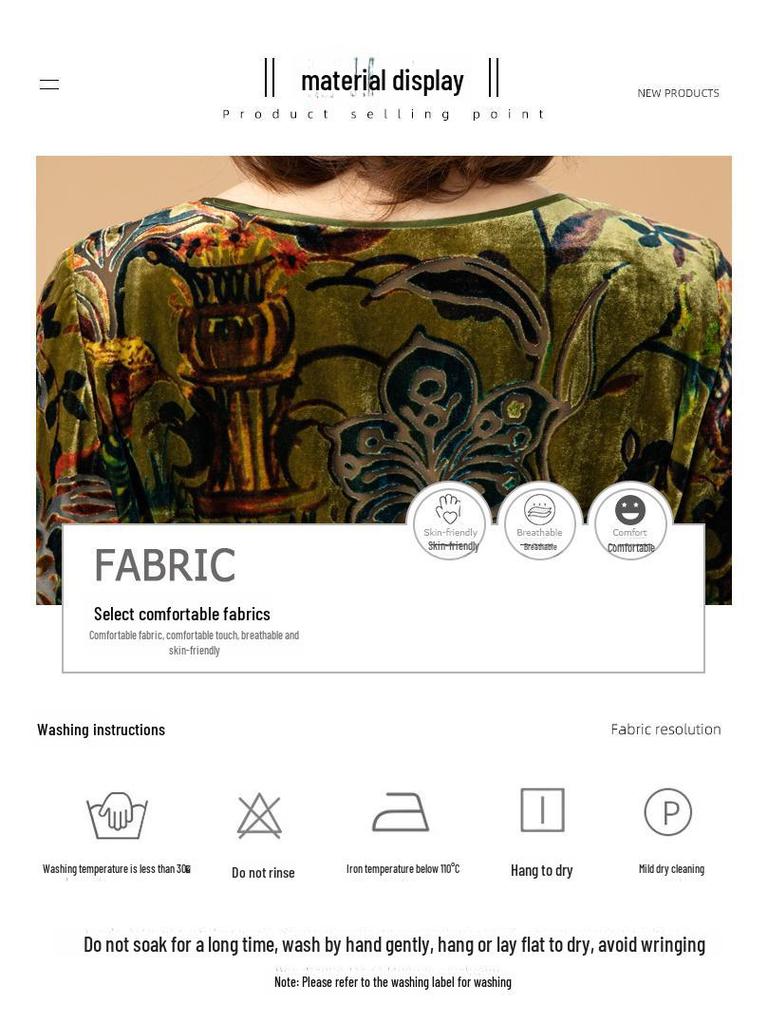 Vestido Slim de Terciopelo Real de Hangzhou - Nuevo Primavera/Otoño 2024 Falda Flocada de Seda de Morera para Mujer