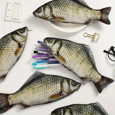 Astuccio creativo per pesce salato simulato, borsa per matite di grande capacità, divertente matita per la scuola, giocattolo per gatti, forniture di cancelleria