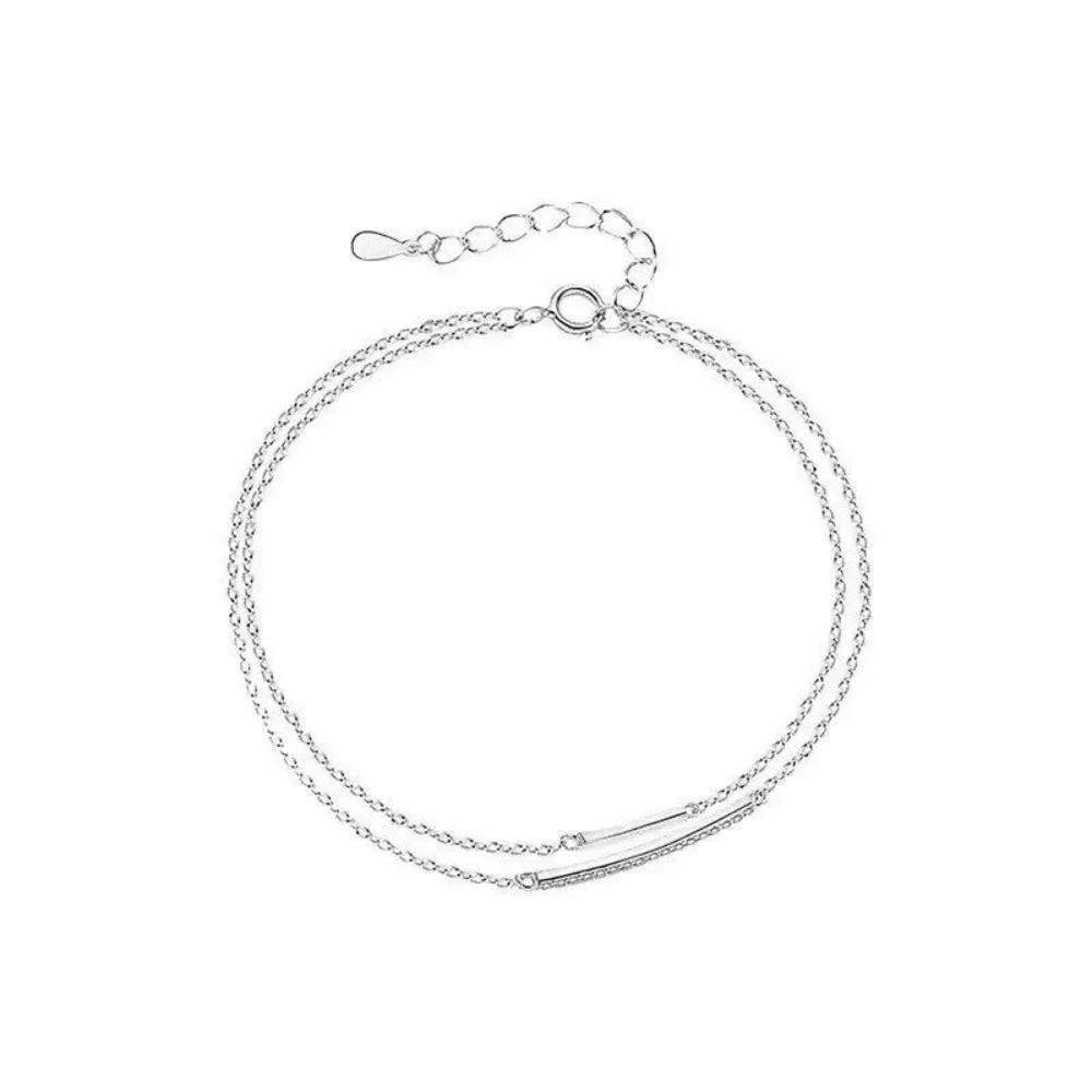 Lightweight Zircon Chain Bracelet Silver Color Pulseras Mujer Sweet Silver Bracelet Women