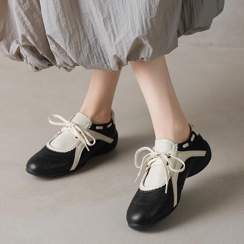 Fashion 2025 Autumn New Women Sheep Suede Sneakers Hollow Training Sport Shoes Contrast Casual Daily Shoes Mid Heel Platforms Sneakers