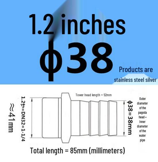 304 Stainless Steel Hex Threaded Water Hose Barb Connector