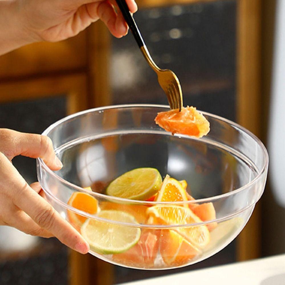 Thick Dessert Bowl Large Capacity Fruit Bowl Multi Size Acrylic Salad Bowl  Kitchen