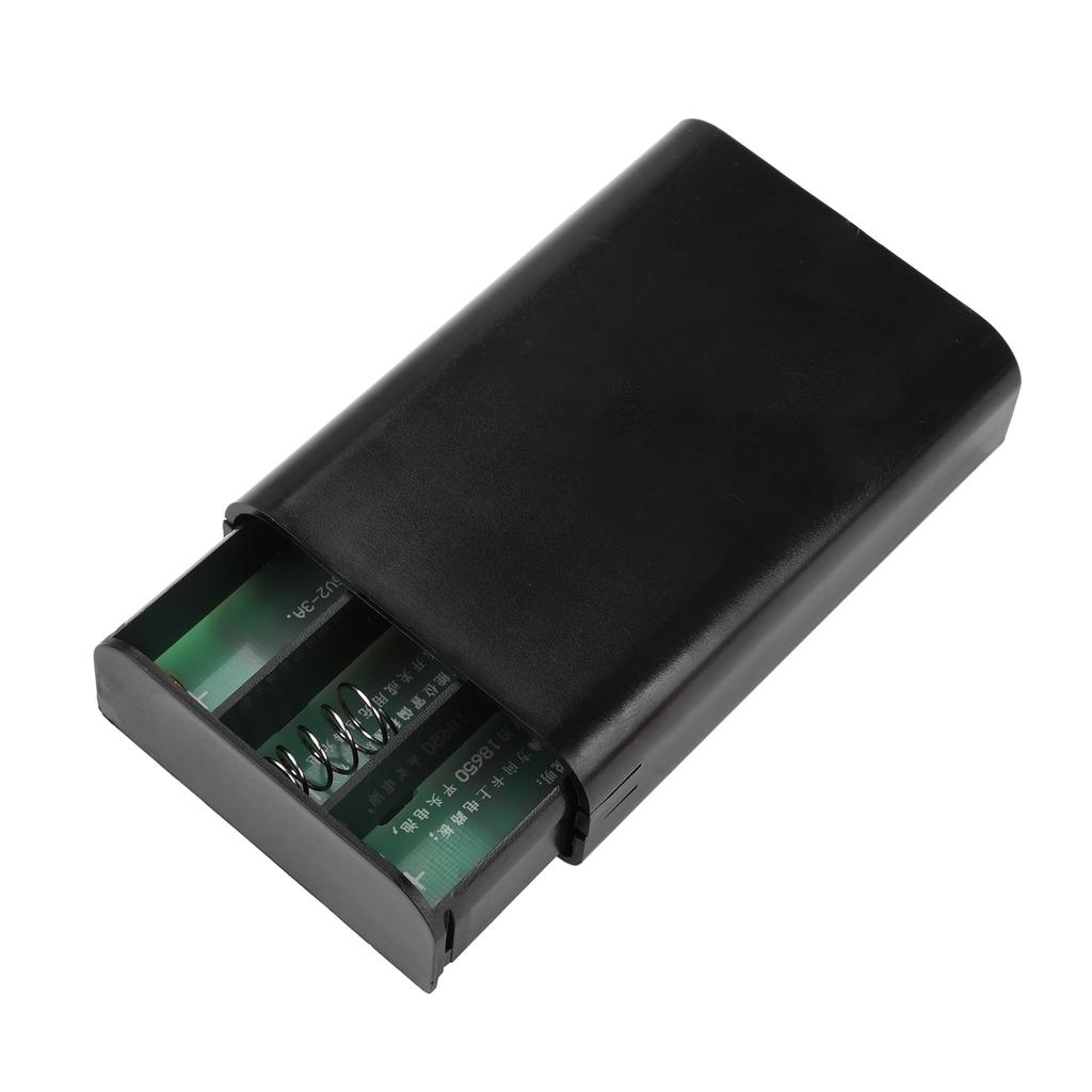 Scatola Batteria DIY Tandem Senza Saldatura con Interruttore per Cellulare Router WiFi Luce LED, Doppia Uscita DC 5V 12V, 3 Batterie 18650