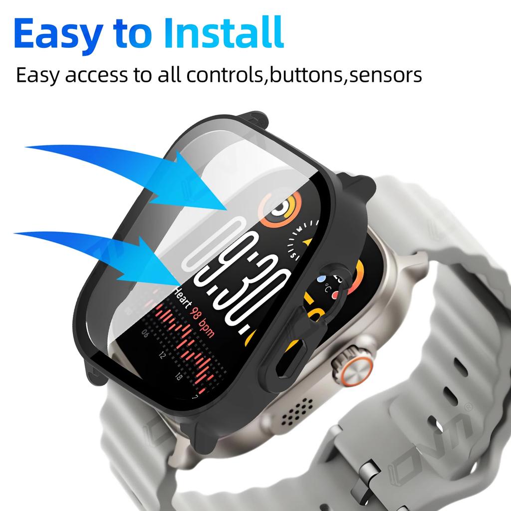 Glas+Hülle für Realme Watch 5 Gehärtetes Glas Kratzfester Displayschutz & Harter PC Schutzstoßstange Abdeckung Zubehör