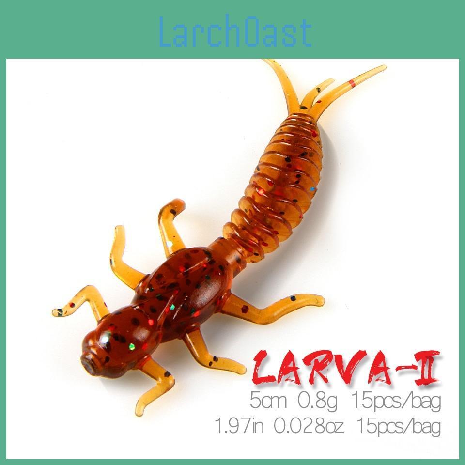 Soft Bearking Larva Lures Good 5cm 08g 15pcs Fishing Artificial Silicone Bass Pike Minnow Swimbait Jigging Plastic Baits Worm