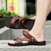 Summer New Men's Sandals Black Brown Flat Heel Lightweight and Comfortable Beach Sandals Slippers Sandals Large 49