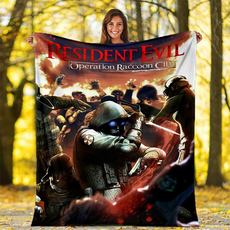 The Sci-fi Game Resident Evil Features the Umbrella Corporation Blanket a Soft Home Furnishing Nap Decoration a Warm Sherpa Blanket for All Seasons U1