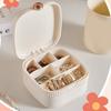 Jewelry Storage Box Mirror Multi-compartments with Makeup Double Layers Dustproof Multipurpose Earrings Necklace Bracelet