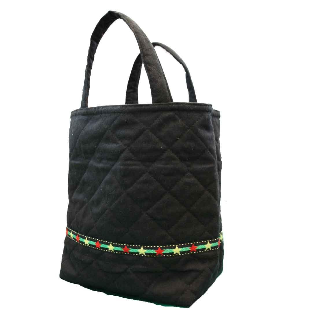 Shoe case (black x star Tyrolean pattern) 2-pair shoe bag for girls, boys, children, going to kindergarten, going to school, kindergarten, elementary