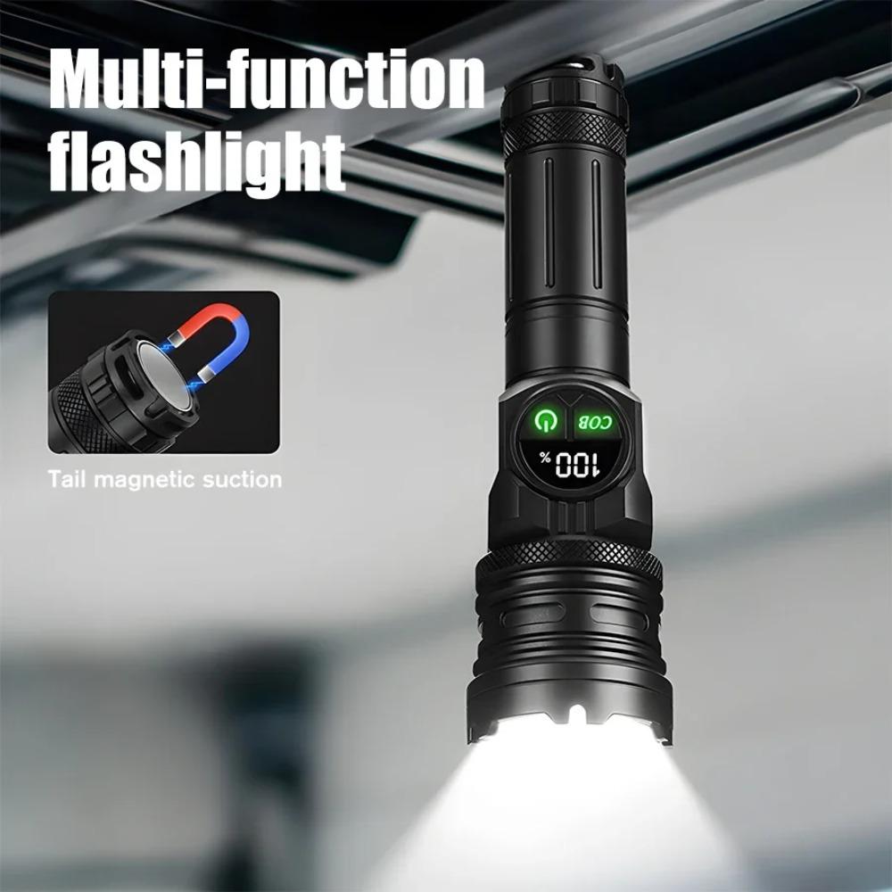 High Power LED Flashlight TYPE-C Rechargeable Aluminum Torch Outdoor Searchlight Portable Camping Light with Telescopic Zoom