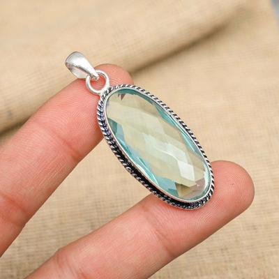 Ručne vyrobený šperk z drahokamov Aqua Apatite 925 Sterling Silver na Deň vďakyvzdania