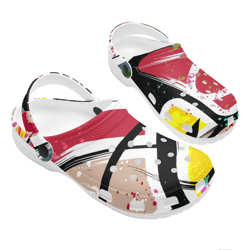 Unisex Printed Garden Shoes EVA Clogs Lightweight Breathable Slip On Sandals for Beach Pool Bathroom Home Indoor Outdoor Wear
