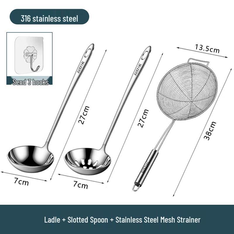 Zhaoran 316 Food-Grade Stainless Steel Long Handle Soup Ladle