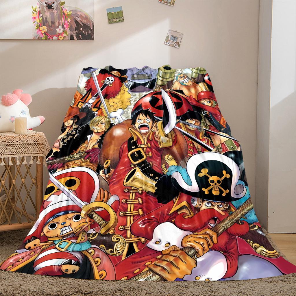 Anime Pirate Adventure All-Season Versatile Travel Blanket Compact Suitable for Office Nap & Outdoor Camping LXR157