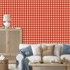 Vichy checkered wallpaper red and cream for living room and bedroom 50x1000