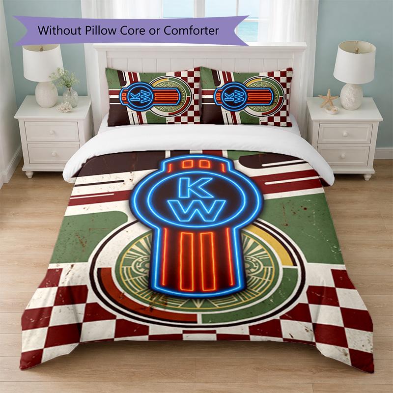 Set Biancheria da Letto Kenworth Stampa 3 Pezzi Copripiumino con Due Federe Biancheria da Letto Morbida per Camera da Letto Domestica