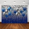 Königsblauer Glitzer-Hintergrund für Geburtstag, Hochzeit, Abschlussball, Fotografie-Hintergrund, Party, blauer Ballon, Fotoshooting, Fotokabine