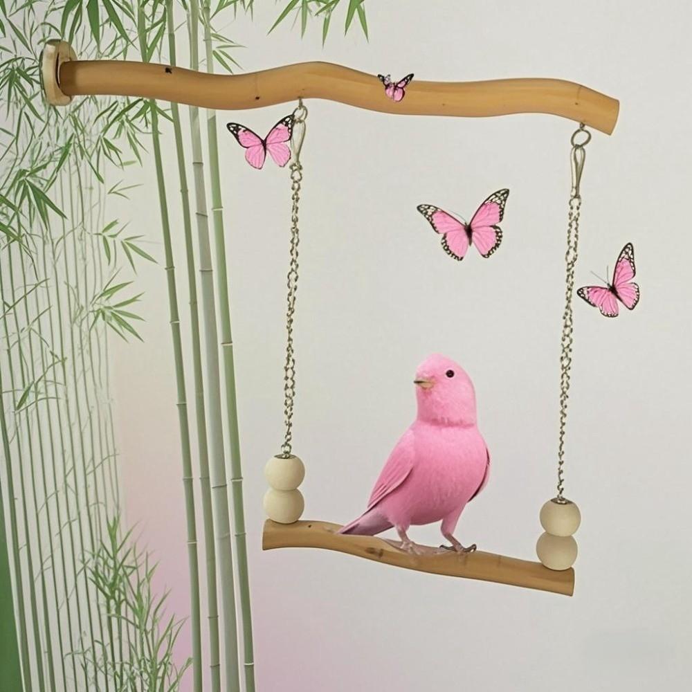 Double Layered Swing Bridge Toy Chewable Parrot Cage Swing Pet Bird Training Toy  Cage Accessories