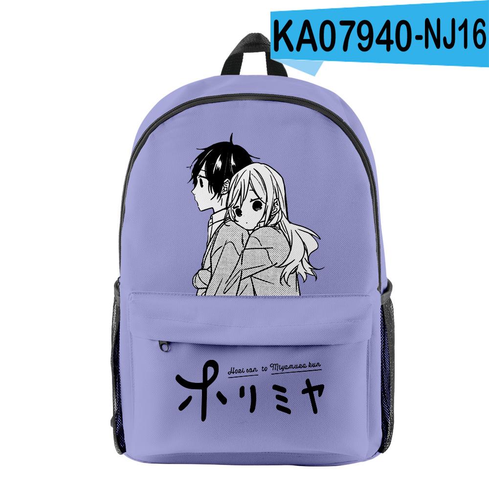 Sac à dos classique Horimiya Hori San To Miyamura Kun Sacs à dos pour cahiers Impression 3D Oxford Imperméable Sacs à dos de voyage pour garçons/filles