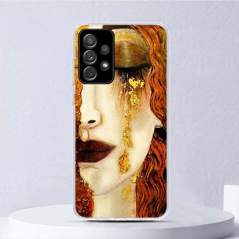 Custodia Morbida Design Kiss di Gustav Klimt Per Samsung Galaxy A52 A53 A32 A22 A12 5G Copertura per Telefono A33 A23 A13 A72 A73 A02S A03S A42 Coq
